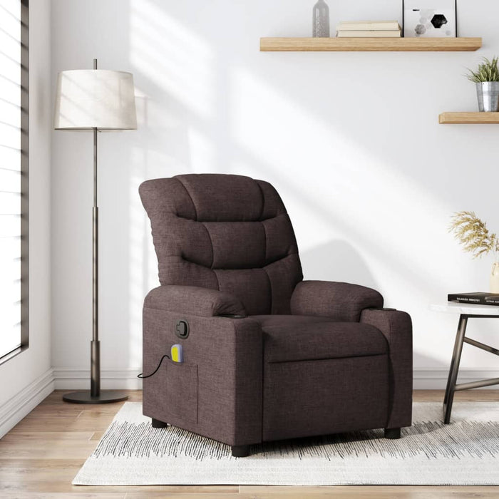 Fotoliu de masaj rabatabil, maro închis, material textil - WALTI WALTI