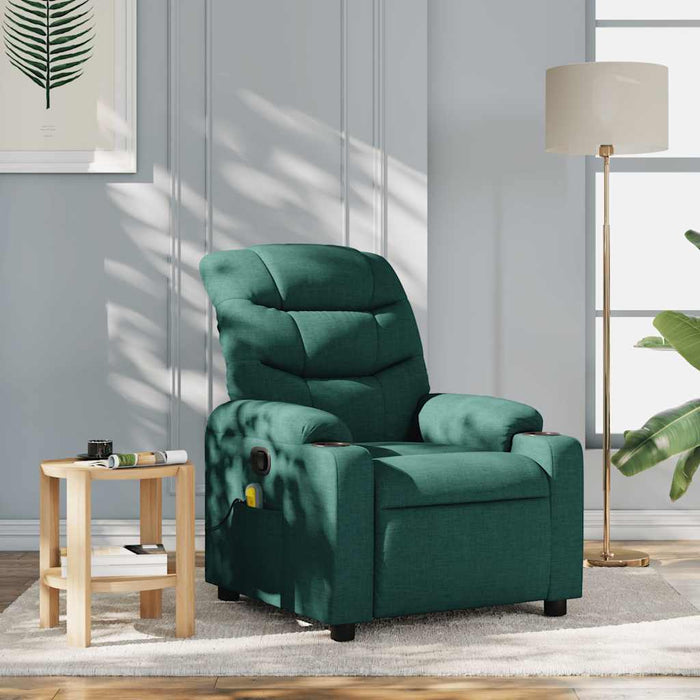 Fotoliu de masaj rabatabil, verde închis, material textil - WALTI WALTI