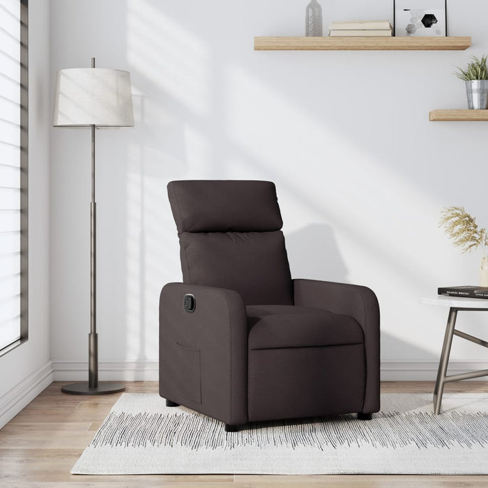 Fotoliu rabatabil, maro închis, material textil WALTI