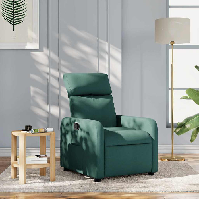 Fotoliu rabatabil, verde închis, material textil WALTI