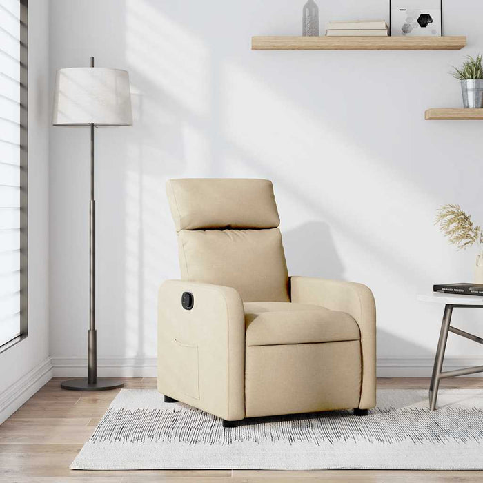 Fotoliu rabatabil, crem, material textil - WALTI WALTI