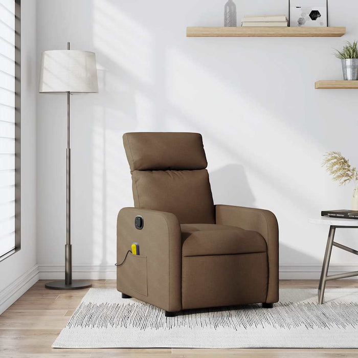 Fotoliu de masaj rabatabil, maro, material textil WALTI
