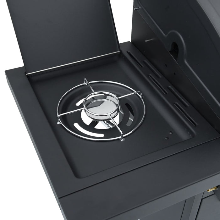 Grătar pe gaz cu 7 arzătoare, negru, oțel vopsit electrostatic - WALTI WALTI