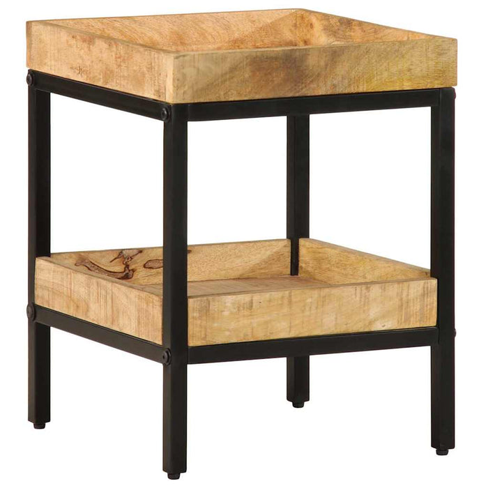 Masă laterală cu raft Maro 35 x 35 x 45 cm Lemn de mango solid WALTI