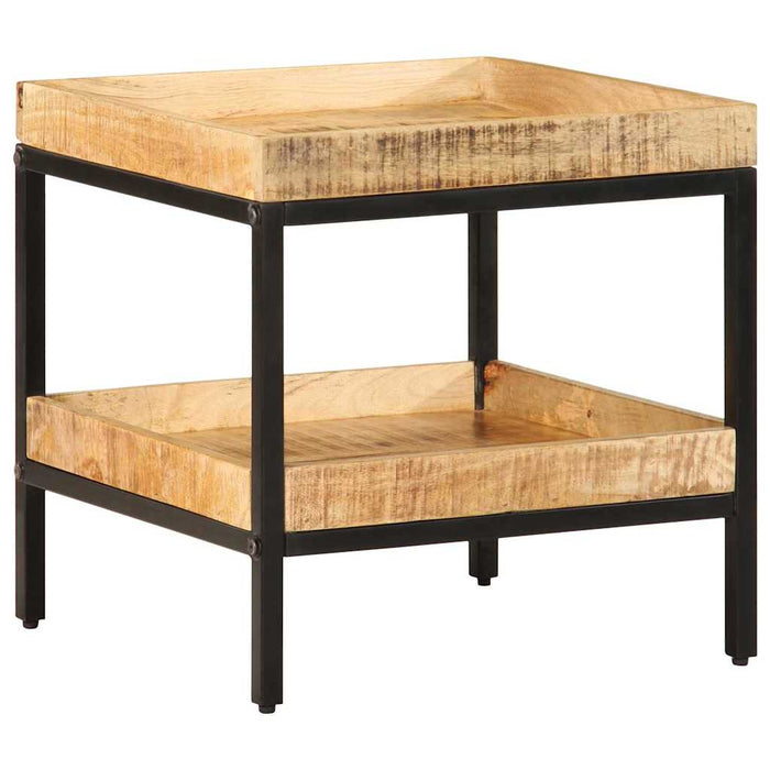 Masă laterală cu raft Maro 45 x 45 x 45 cm Lemn de mango solid WALTI