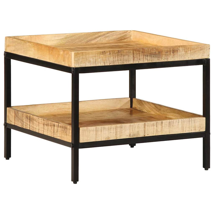 Masă laterală cu raft Maro 55 x 55 x 45 cm Lemn de mango solid WALTI