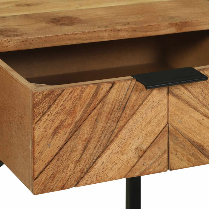 Noptieră Maro 40 x 35 x 50 cm Lemn masiv de acacia și metal - WALTI WALTI