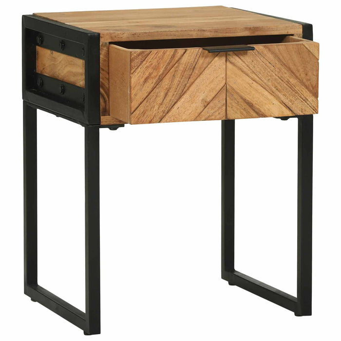 Noptieră Maro 40 x 35 x 50 cm Lemn masiv de acacia și metal - WALTI WALTI