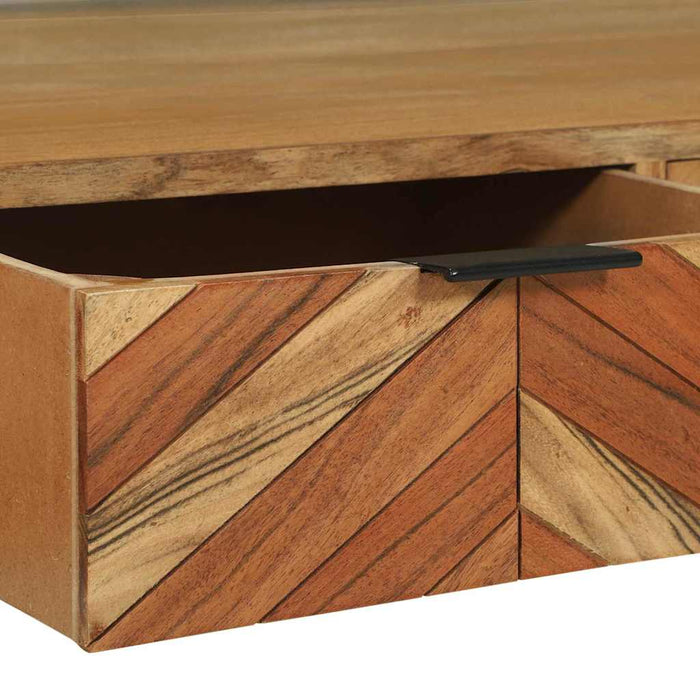 Cabinet TV cu sertar Maro 100 x 35 x 50 cm Lemn masiv de acacia - WALTI WALTI