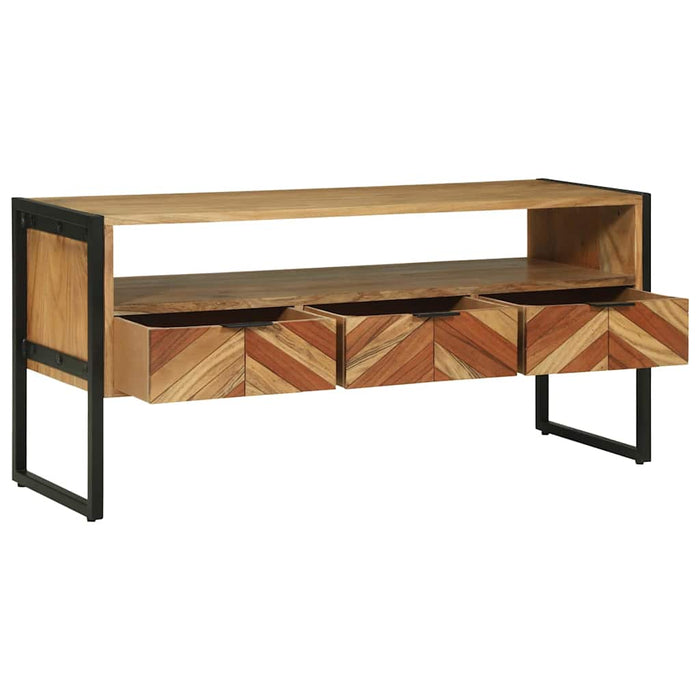 Cabinet TV cu sertar Maro 100 x 35 x 50 cm Lemn masiv de acacia - WALTI WALTI