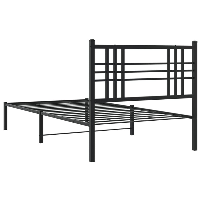 Cadru pat metalic cu tăblie, negru, 90x200 cm - WALTI WALTI