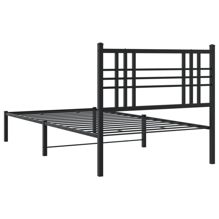 Cadru de pat din metal cu tăblie, negru, 100x200 cm - WALTI WALTI