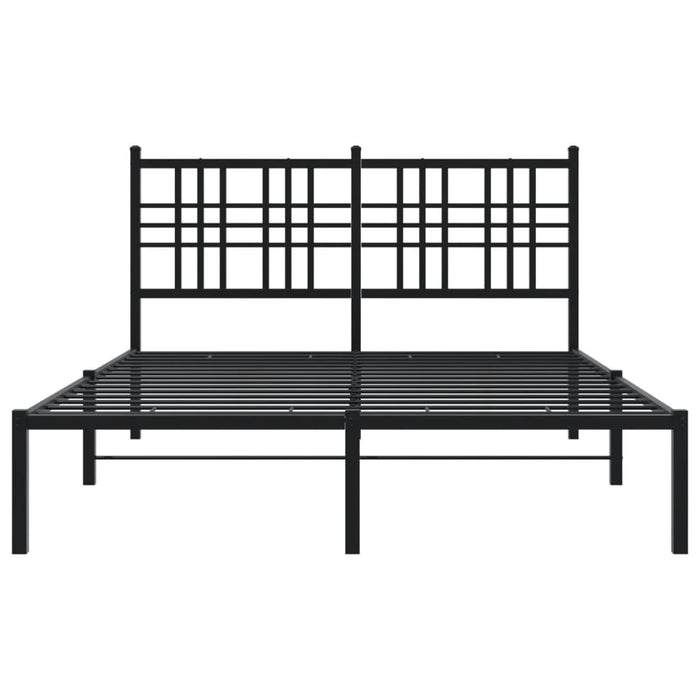 Cadru de pat metalic cu tăblie, negru, 135x190 cm - WALTI WALTI