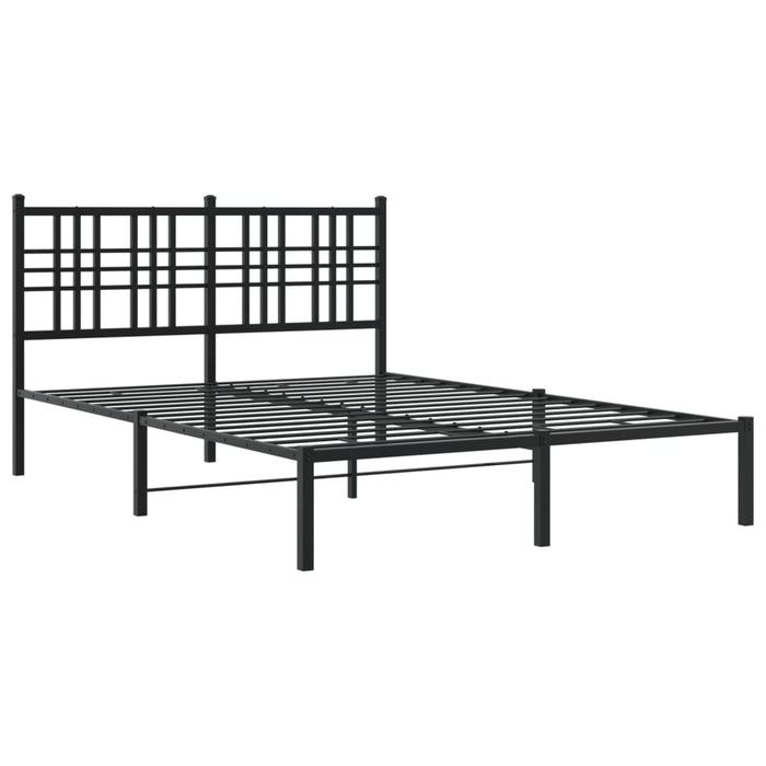 Cadru de pat metalic cu tăblie, negru, 140x190 cm - WALTI WALTI