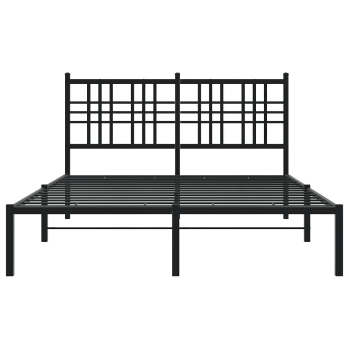 Cadru de pat metalic cu tăblie, negru, 140x190 cm - WALTI WALTI