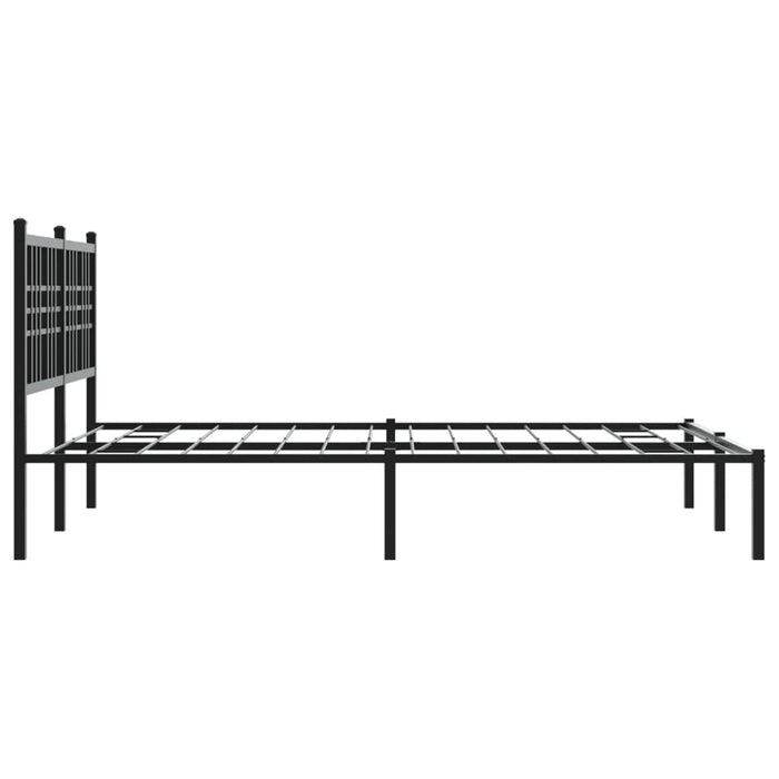Cadru de pat metalic cu tăblie, negru, 140x190 cm - WALTI WALTI
