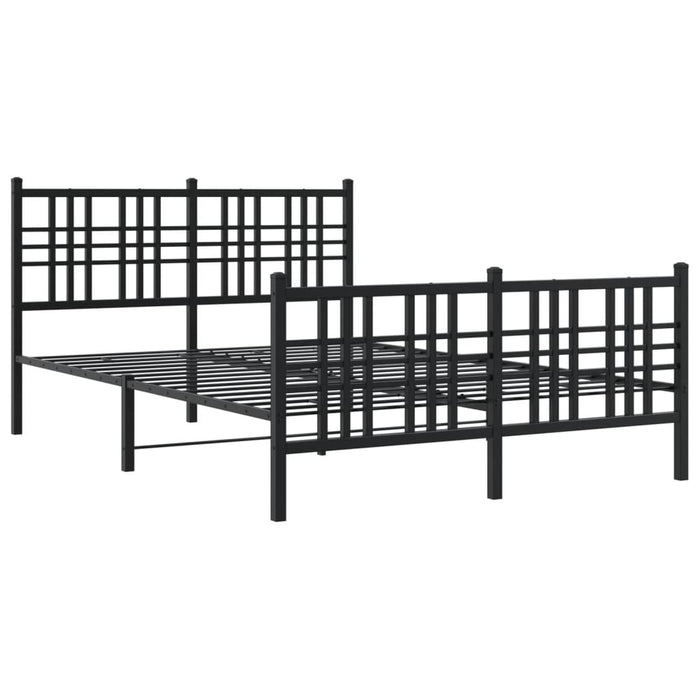 Cadru pat metalic cu tăblie de cap/picioare, negru, 120x190 cm - WALTI WALTI