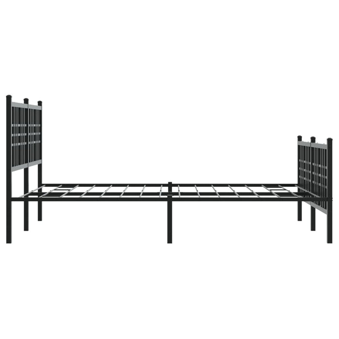 Cadru pat metalic cu tăblie de cap/picioare, negru, 120x190 cm - WALTI WALTI