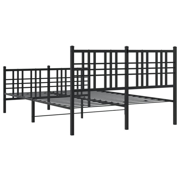 Cadru pat metalic cu tăblie de cap/picioare, negru, 120x190 cm - WALTI WALTI