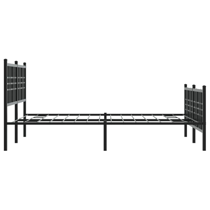 Cadru pat metalic cu tăblie de cap/picioare, negru, 137x190 cm - WALTI WALTI