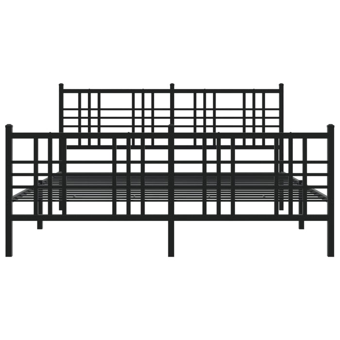 Cadru pat metalic cu tăblie de cap/picioare, negru, 150x200 cm - WALTI WALTI