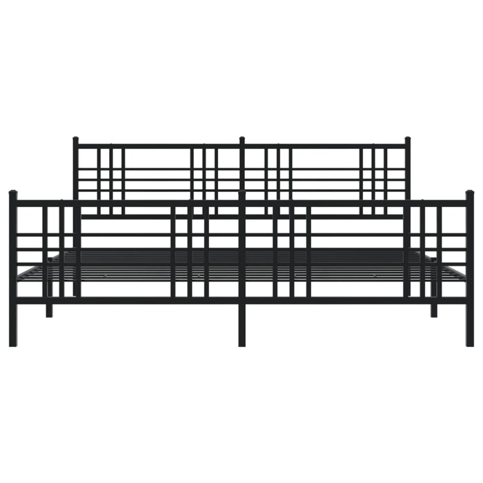 Cadru pat metalic cu tăblii de cap/picioare, negru, 183x213 cm - WALTI WALTI