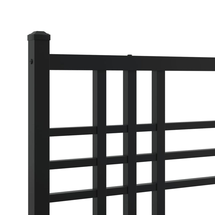 Cadru pat metalic cu tăblii de cap/picioare, negru, 183x213 cm - WALTI WALTI