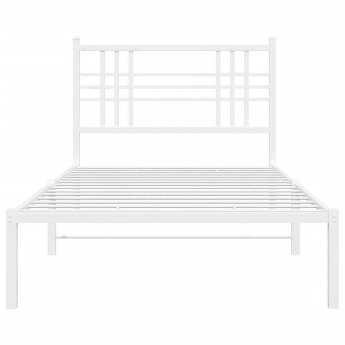 Cadru de pat din metal cu tăblie, alb, 100x200 cm WALTI