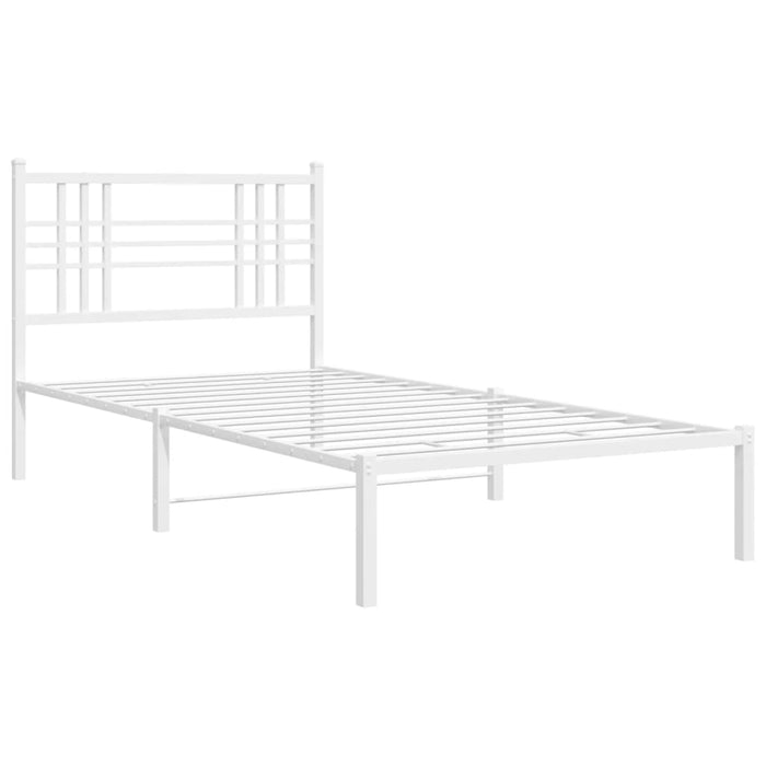 Cadru de pat din metal cu tăblie, alb, 107x203 cm - WALTI WALTI