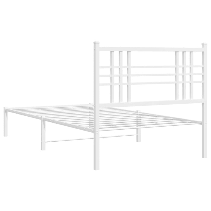 Cadru de pat din metal cu tăblie, alb, 107x203 cm - WALTI WALTI