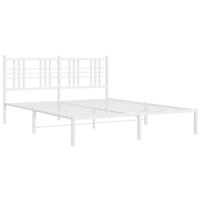 Cadru de pat metalic cu tăblie, alb, 150x200 cm - WALTI WALTI