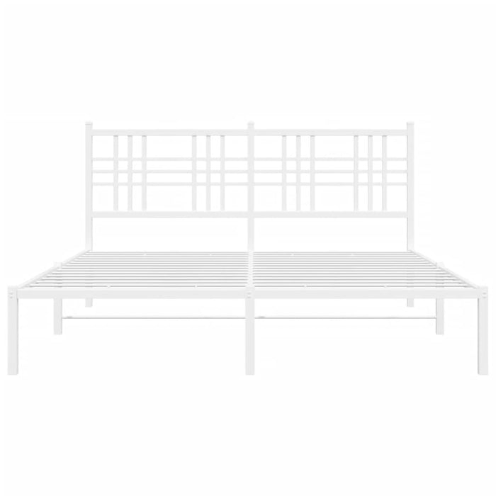 Cadru de pat metalic cu tăblie, alb, 150x200 cm - WALTI WALTI