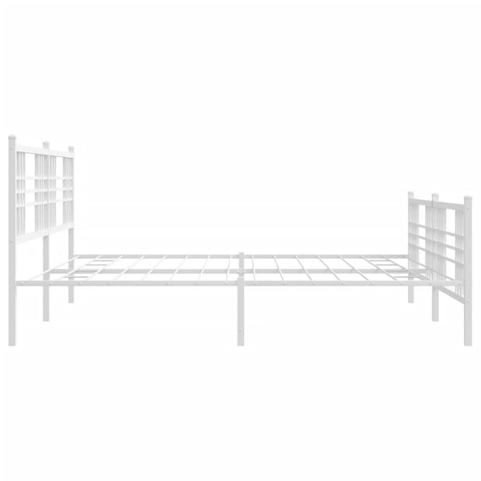 Cadru de pat metalic cu tăblie de cap/picioare, alb, 183x213 cm - WALTI WALTI