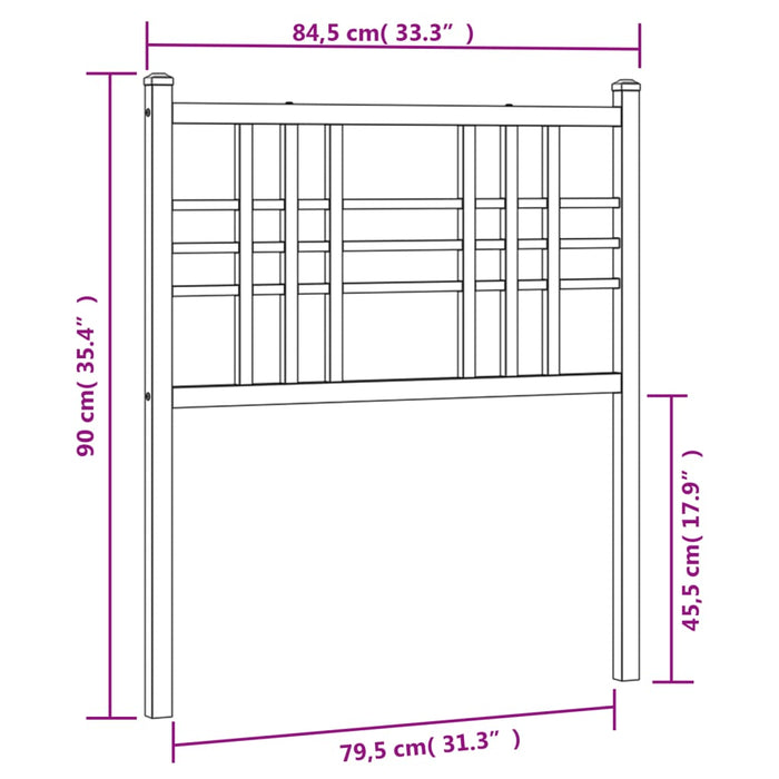 Tăblie de pat metalică, alb, 80 cm - WALTI WALTI