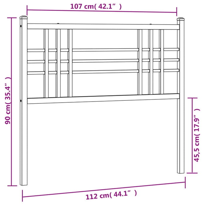 Tăblie de pat metalică, alb, 107 cm - WALTI WALTI