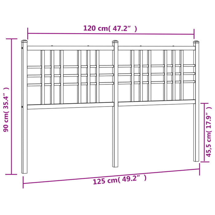 Tăblie de pat metalică, alb, 120 cm - WALTI WALTI