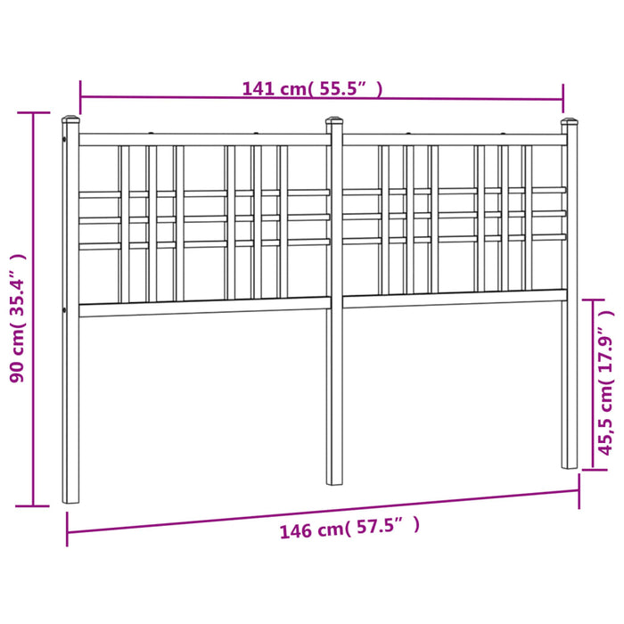 Tăblie de pat metalică, alb, 140 cm - WALTI WALTI