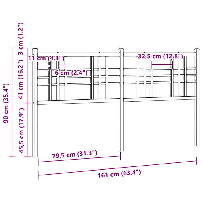 Tăblie de pat de schimb metalică, alb, 160 cm WALTI