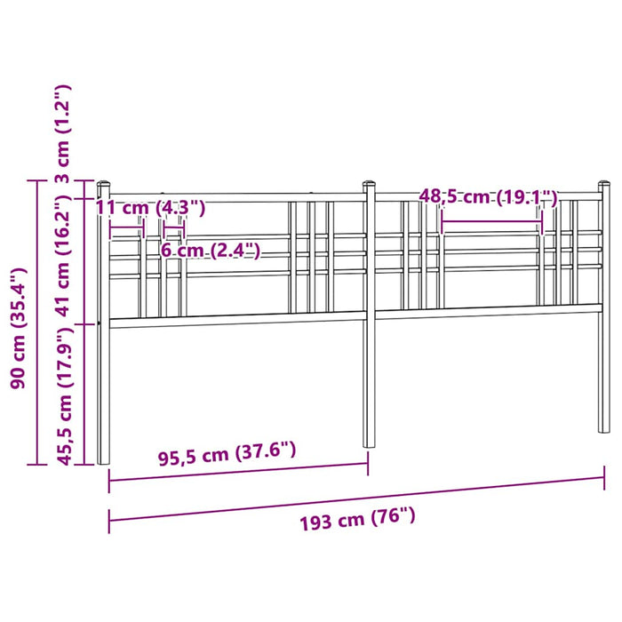 Tăblie de pat de schimb metalică, alb, 193 cm WALTI