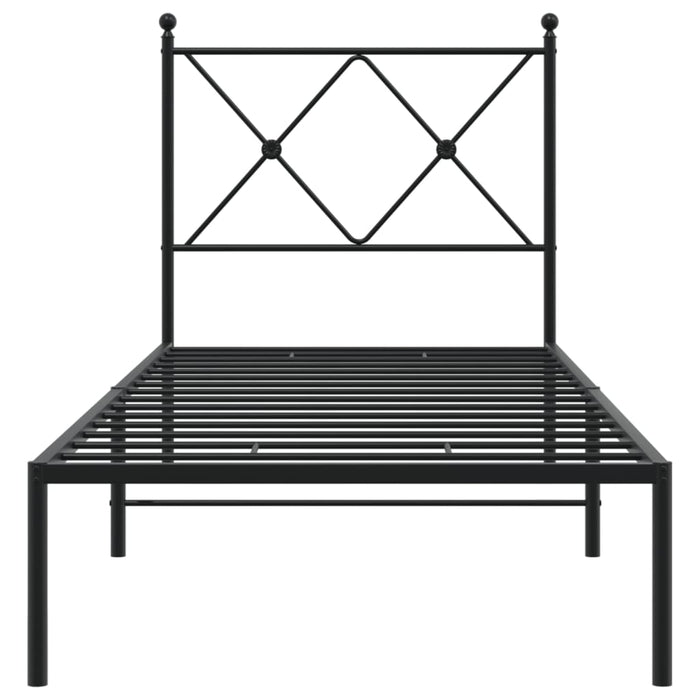 Cadru de pat metalic cu tăblie, negru, 75x190 cm - WALTI WALTI