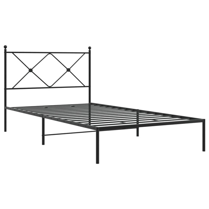 Cadru de pat din metal cu tăblie, negru, 100x200 cm WALTI