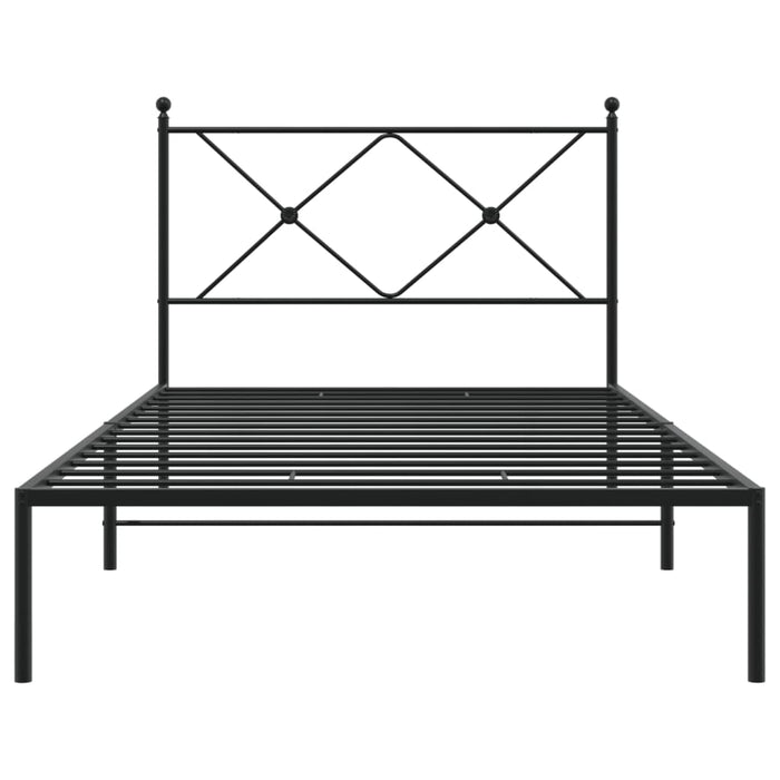 Cadru de pat din metal cu tăblie, negru, 100x200 cm WALTI