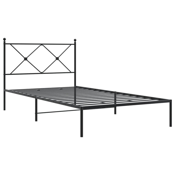 Cadru de pat din metal cu tăblie, negru, 107x203 cm - WALTI WALTI