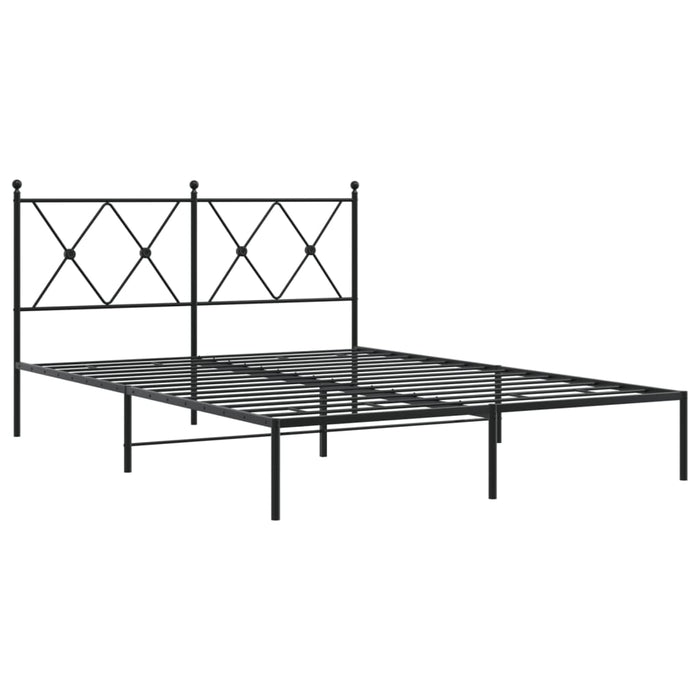 Cadru de pat metalic cu tăblie, negru, 135x190 cm - WALTI WALTI