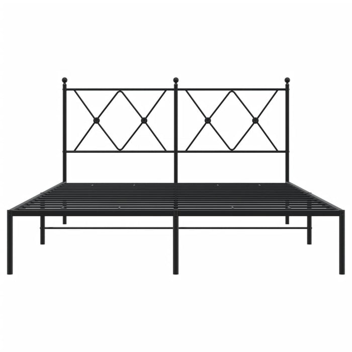 Cadru de pat metalic cu tăblie, negru, 135x190 cm - WALTI WALTI