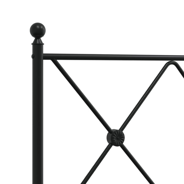 Cadru pat metalic cu tăblii de cap/picioare, negru, 90x190 cm WALTI