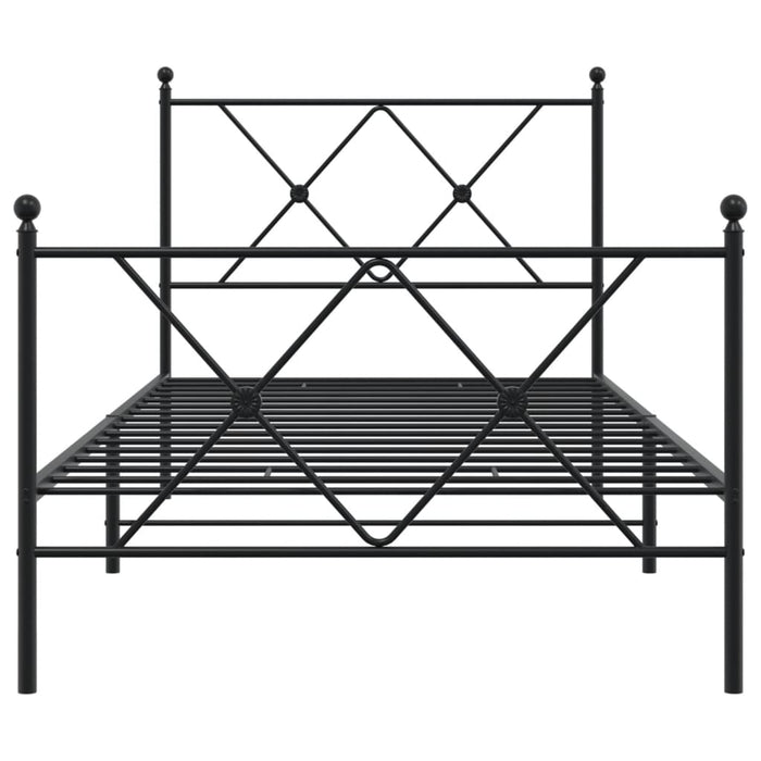 Cadru pat metalic cu tăblii de cap/picioare, negru, 90x200 cm - WALTI WALTI