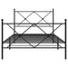 Cadru pat metalic cu tăblii de cap/picioare, negru, 107x203 cm - WALTI WALTI