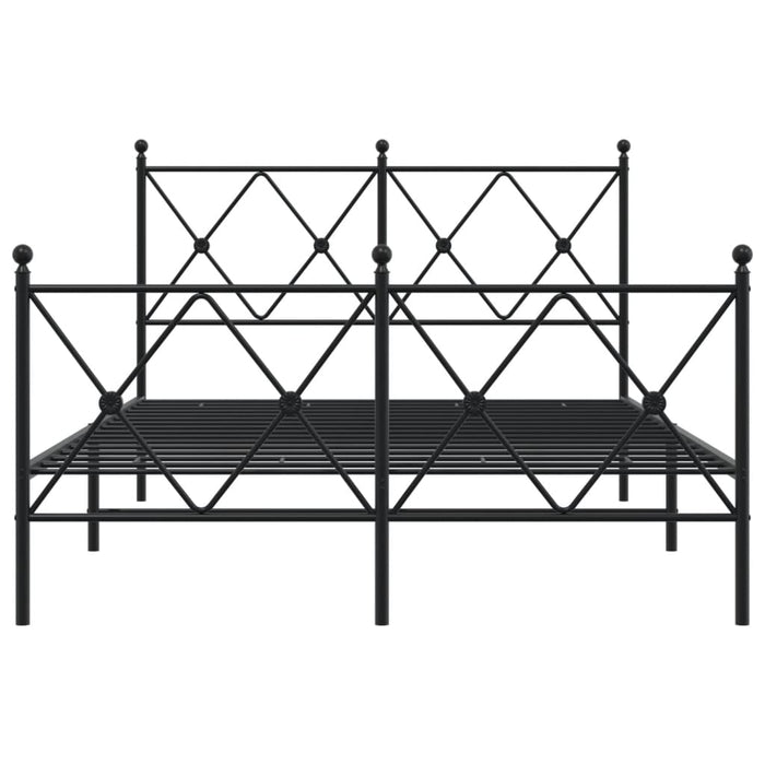 Cadru pat metalic cu tăblie de cap/picioare, negru, 120x190 cm - WALTI WALTI