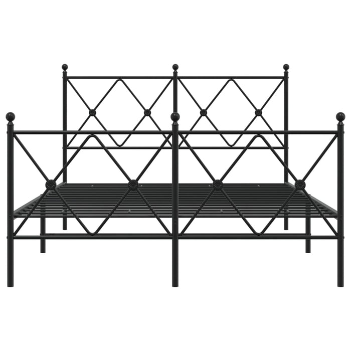 Cadru pat metalic cu tăblie de cap/picioare, negru, 120x200 cm - WALTI WALTI